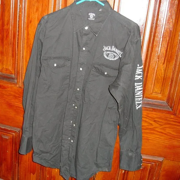 Men's Long Sleeve Jack Daniel's Western Shirt Black / XL
